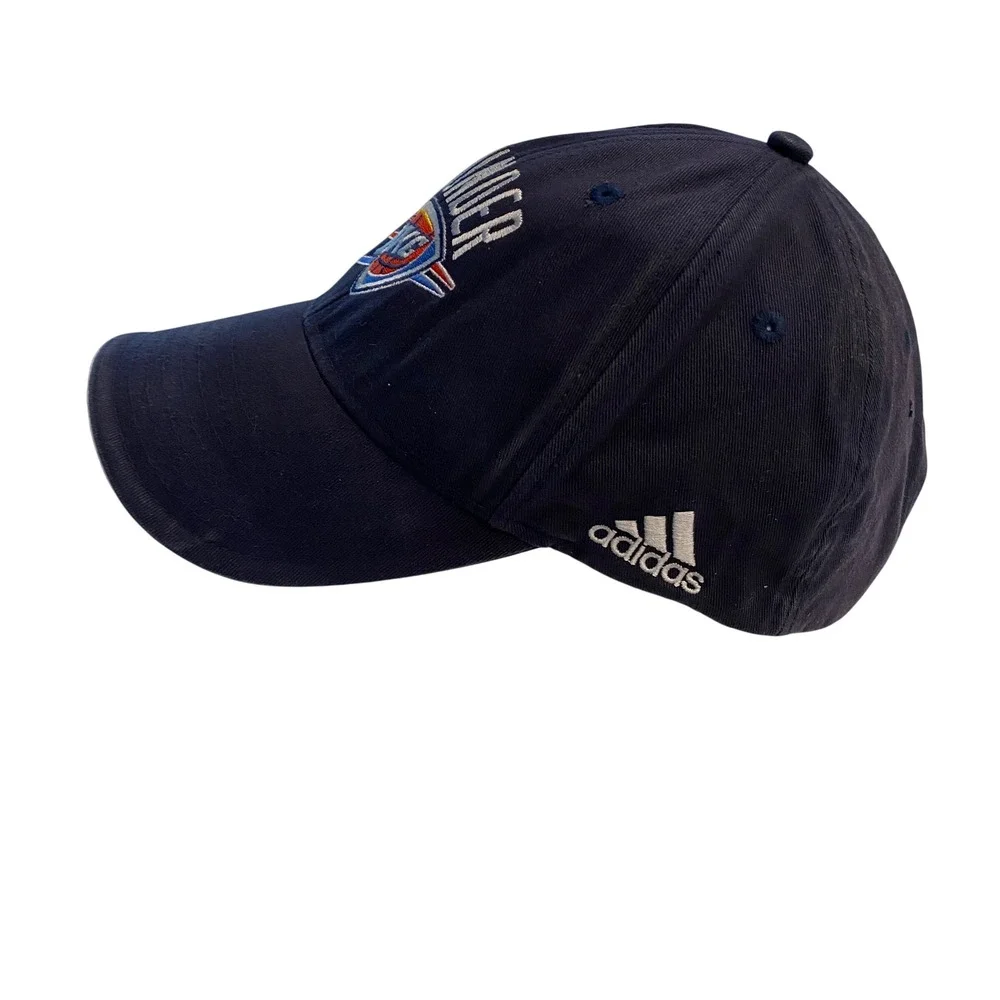 Adidas Oklahoma City Thunder NBA Hat Navy Blue Adjustable‎ Cotton Baseball Cap